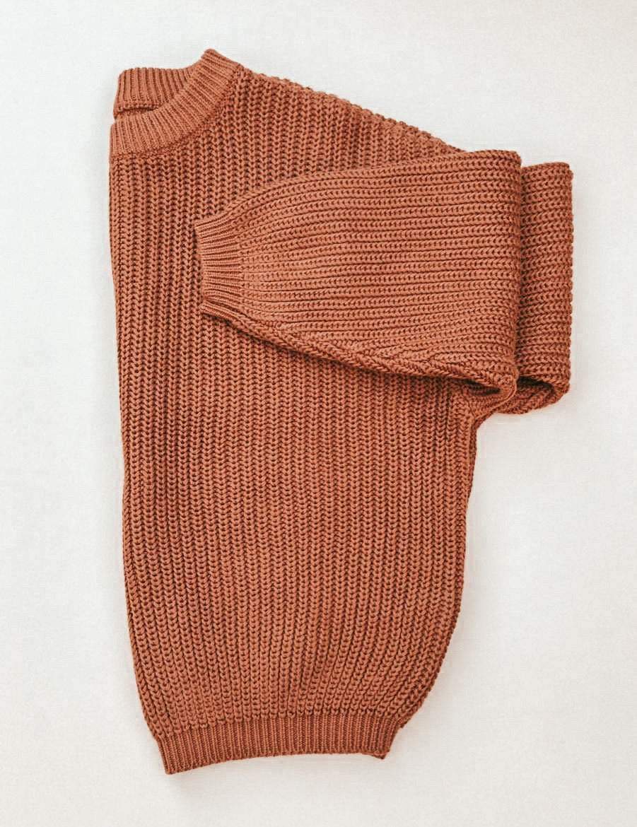 Rust Oversized Knitted Jumper